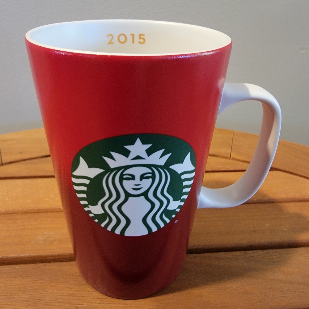 Starbucks 2015 Holiday Christmas Tall Ceramic‎ Coffee Mug Cup 16oz